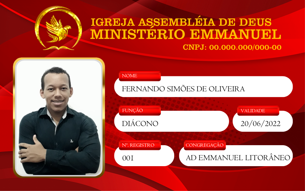 Carteirinha de membro frente modelo 2