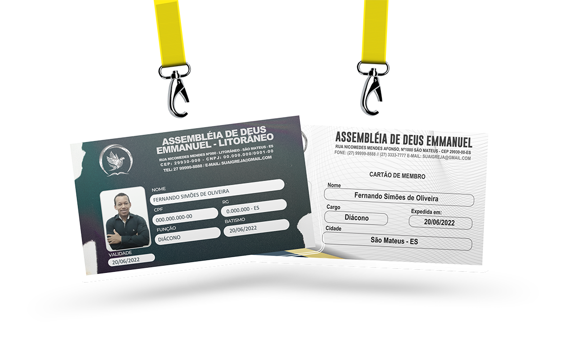 Carteirinha de membros modelo 3